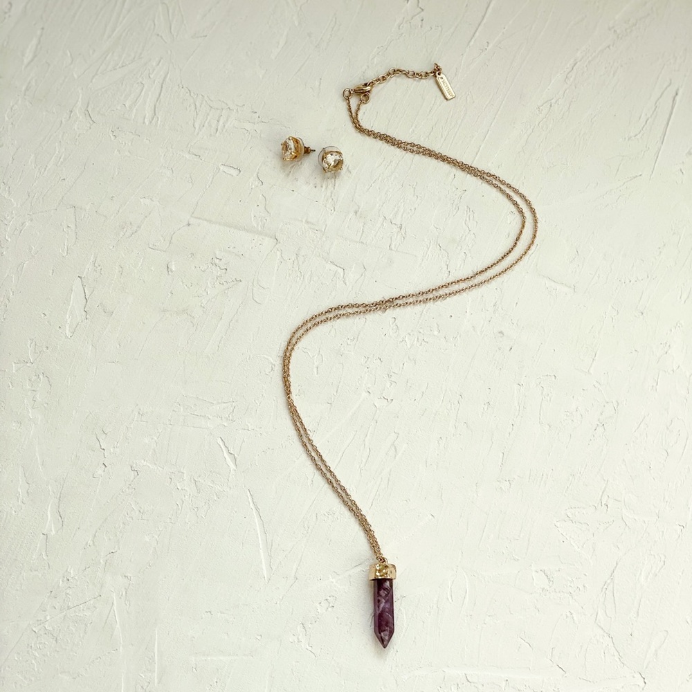 BaubleBar Amethyst Pendant Necklace